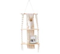 Étagère suspendue Rustica Bohémien - Affichage Flottant En Macrame | Étagère De Rangement Suspendu Bohémien, Étagère Murale En Corde Tressée Pour Plantes, Étagère Macrame Pour Chambre À Lett
