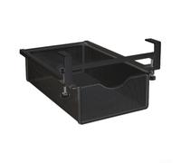 Étagère suspendue sous table avec tiroir et panier coulissant pour cuisine et bureau, solution de rangement robuste pour optimiser l'espace, montage facile sans perçage, noir