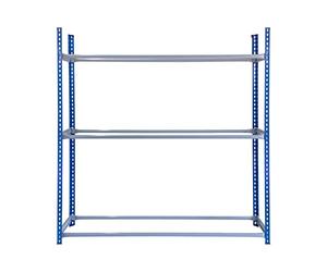 Etagère T-RAX pour Pneus Acier Bleus 180 x 40 x 185 cm Rack de Rangement Roues pour Garage Automobilie [Jusqu'à 8 pneus par Niveau soit 24 Pneus / 450 KG !] - INCLUS Connecteurs de Baies & Maillet