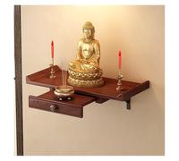 Étagère Table autel sanctuaire Flottant avec cloison rétractable, Armoire Rangement méditation, Meubles Angle prière spirituelle pour décoration Maison Puja(60cm)