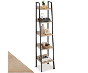 Étagère - TECTAKE - Étagère FOLKESTONE au style industriel minimaliste en panneau aggloméré 35,5 x 31,5 x 170,5 cm - Bois clair