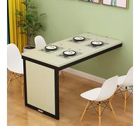 Étagère télescopique pliable invisible - Table murale en bois pour cuisine, salle à manger, salon, balcon - Vanity compacte (érable blanc + noir F)