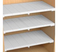 Étagère télescopique réglable en acier au carbone - Séparateur de placard extensible pour chambre à coucher, salle de bain, cuisine - Solution de rangement à monter soi-même - Design peu encombrant