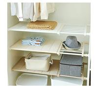 Étagère télescopique réglable pour placard de rangement Blanc extensible de 53 à 90 cm de longueur 30 cm de largeur