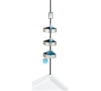 WENKO Etagère de Douche télescopique Premium | 3 Paniers de Douche Profonds | Solution sans perçage par Torsion réglable en Hauteur | Miroir et Crochets | Alu-Plastique | 27,5x70-260x20cm | Noir Mat