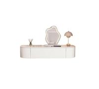 Etagere tiroir Murale Coins arrondis, glissières silencieuses, Coiffeuse avec Rangement Table de Toilette Murale, Coiffeuse Cosmétique pour Femmes et(60cm)