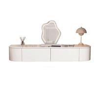 Etagere tiroir Murale Coins arrondis, glissières silencieuses, Coiffeuse avec Rangement Table de Toilette Murale, Coiffeuse Cosmétique pour Femmes et(120cm)