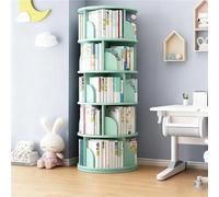 Étagère Tournante 360° en Bois Massif, Organisateur Tournant avec Design Gain De Place pour Espaces Restreints, Bibliothèque Rotative Multifonction(Green,5Tier)