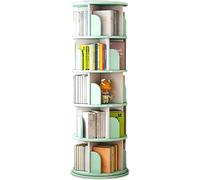 Étagère Tournante Bibliothèque Rotative à 5 étagères Multifonctionnelle Bibliothèque Rotative à 360 Degrés Étagère D’Angle Au Sol pour Chambre à Coucher Salon, Green-b, 50 * 157cm