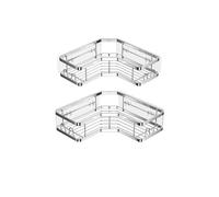Étagère Triangulaire Double Couche sans perçage for Salle de Bain, Balcon, Cuisine, Coin, Rangement Gain Place, Conception Durable(White)