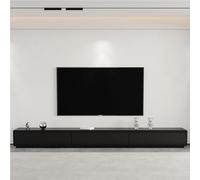 Étagère TV en Bois,Console Multimédia TV,Grand Banc TV De Rangement sous La Télévision,avec 2 Tiroirs,Meuble TV pour Salon,Chambre(Black,5.2ft(1.6m))