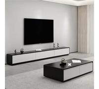 Étagère TV en Bois,Console Multimédia TV,Grand Banc TV De Rangement sous La Télévision,avec 2 Tiroirs,Meuble TV pour Salon,Chambre(Black 2,5.2ft(1.6m))