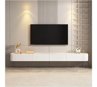 Étagère TV Flottante, Console Multimédia De Meuble TV Flottant Mural, étagère Murale Flottante De Meuble TV, pour Chambre à Coucher, Salon, Salle Multimédia, Salle De Jeux, Cream Color, 200cm