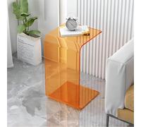 Étagère TV flottante - Console multimédia murale moderne pour salon, design en forme de C en acrylique transparent pour économiser de l'espace et décoration élégante