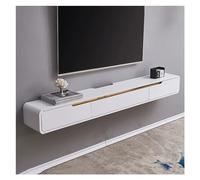 Étagère TV Flottante Meuble TV flottant moderne, console murale de 47,2/59/70,8 pouces, centre de divertissement avec plate-forme et 2 tiroirs, table multimédia for le salon Support de Télévision(Blan