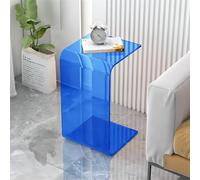 Étagère TV flottante pour salon, console multimédia murale, table d'appoint moderne en acrylique transparent, table d'appoint en forme de C pour ordinateur portable pour chambre à coucher