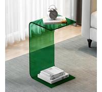 Étagère TV flottante pour salon, console multimédia murale, table d'appoint moderne en acrylique transparent, table d'appoint en forme de C pour ordinateur portable pour chambre à coucher