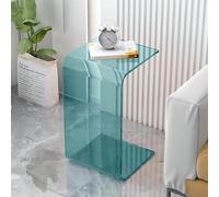 Étagère TV flottante pour salon, console multimédia murale, table d'appoint moderne en acrylique transparent, table d'appoint en forme de C pour ordinateur portable pour chambre à coucher