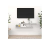 Étagère TV murale Blanc 125x18x23 cm Bois d'ingénierie Blanc G