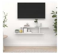 Vidaxl Étagère Tv Murale Blanc 125x18x23 Cm Bois D'Ingénierie Blanc