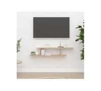 vidaXL Étagère TV murale suspendue centre de divertissement 125x18x23 cm Chêne Sonoma
