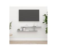 vidaXL Étagère TV murale Bois d’ingénierie 125x18x23 cm Gris béton G