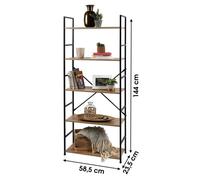 Etagère - URBAN LIVING - Colorado - 5 Niveaux - Bois et Métal - Design Industriel