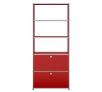 Étagère USM Haller à 2 portes M24 LIVRAISON RAPIDE rouge rubis - USM QS M24 23