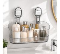 Etagere Ventouse, Etagere Douche a Suspendre Sans Perçage étagère De Douche Ventouse, Acrylique Rangement Douche Sans Percage Support Savon Douche Gel Nettoyant pour le Visage
