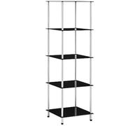 Vidaxl Étagère À 5 Niveaux Noir 40x40x130 Cm Verre Trempé Noir
