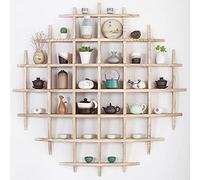 Étagère vintage faite à la main pour objets de collection, présentoir mural pour thé, décoration d'intérieur et idée cadeau, 120 x 120 cm