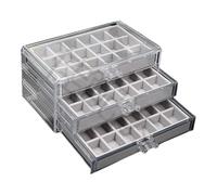 Etagere Vitrine Miniature, Coffret Pierre Precieuse, Vitrines Et Rangements À 3 Couches, Boite Vitrine Acrylique pour Collection Mineraux, Boîte De Rangement avec Couvercle pour Roches, Bijoux