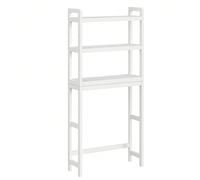 Étagère WC, Rangement au-Dessus des Toilettes, 3 Niveaux, avec Étagère Réglable, Convient à la Plupart des Toilettes, Gain de place, Blanc Nuage Blanc