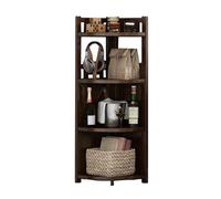 Étagères À 3-6 Niveaux, Étagères d'angle, Bibliothèques À Angle Droit, Étagères en Bambou en Forme De L, Rangement Ouvert for Cuisine, Bureau, Salon(4 Tiers)
