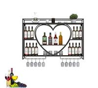 Étagères à barres à vin allumées à LED étagères à barres montées pour le bar et le restaurant Bouteille d'alcool étagère avec étagère en verre à vin mini-bar de cuisine pour les bouteilles de vin