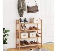 Étagères à chaussures 2 pcs 69x27x41 cm Bois massif de noyer Bois G