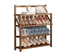 Étagères À Chaussures Inclinées En Bambou, Organisateur de Rangement Chaussures Pliable Portable, Range Chaussure Étroit et Incliné Peu Encombrant for Entrée Placard, Chambres et Petits Espaces(70 x 1