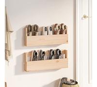 Étagères à chaussures murales 2 pcs 59x9x23 cm Pin massif Maison & jardin Produits ménagers Rangement & organisation Rangements pour armoires à vêtements Etagères & casiers à chaussures (Poids 3.26KG)