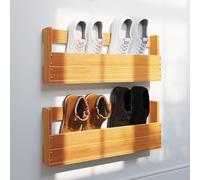 Vidaxl Étagères À Chaussures Murales 2 Pcs Cire Marron 59x8,5x23,5 Cm Multicolore