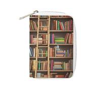 Étagères à livres amusantes en cuir tendance et porte-carte imprimé échelle, porte-cartes de grande capacité, petit et pratique, facile à mettre dans les poches, sacs à main, sacs à dos, etc