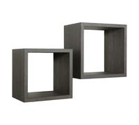 ÉTAGÈRES À MUR LOT DE 2 CUBES CHÊNE FONCÉ MOD. Q-BIS MAXI