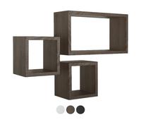 ÉTAGÈRES À MUR LOT DE 3 PC MODULAIRES BLANC MOD. TRIBÙ