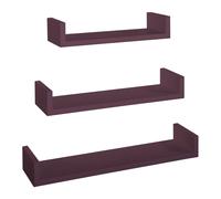 ÉTAGÈRES À MUR MODERNES LOT DE 3 PC AUBERGINE MOD. CALAMITA