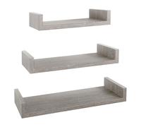 ÉTAGÈRES À MUR MODERNES LOT DE 3 PC CHÊNE GRIS MOD. CALAMITA MAXI
