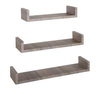 ÉTAGÈRES À MUR MODERNES LOT DE 3 PC CHÊNE MOKA MOD. CALAMITA