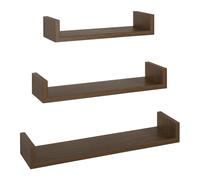 ÉTAGÈRES À MUR MODERNES LOT DE 3 PC CHÊNE TABAC MOD. CALAMITA