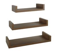 ÉTAGÈRES À MUR MODERNES LOT DE 3 PC CHÊNE TABAC MOD. CALAMITA MAXI