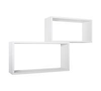 ÉTAGÈRES À MUR RECTANGULAIRES LOT DE 2 PC BLANC MOD. BISLUNGO