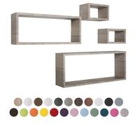 ÉTAGÈRES À MUR RECTANGULAIRES LOT DE 4 PC MARRON TAUPE MOD. MERLINO