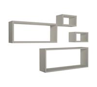 ÉTAGÈRES À MUR RECTANGULAIRES LOT DE 4 PC MARRON TAUPE MOD. MERLINO